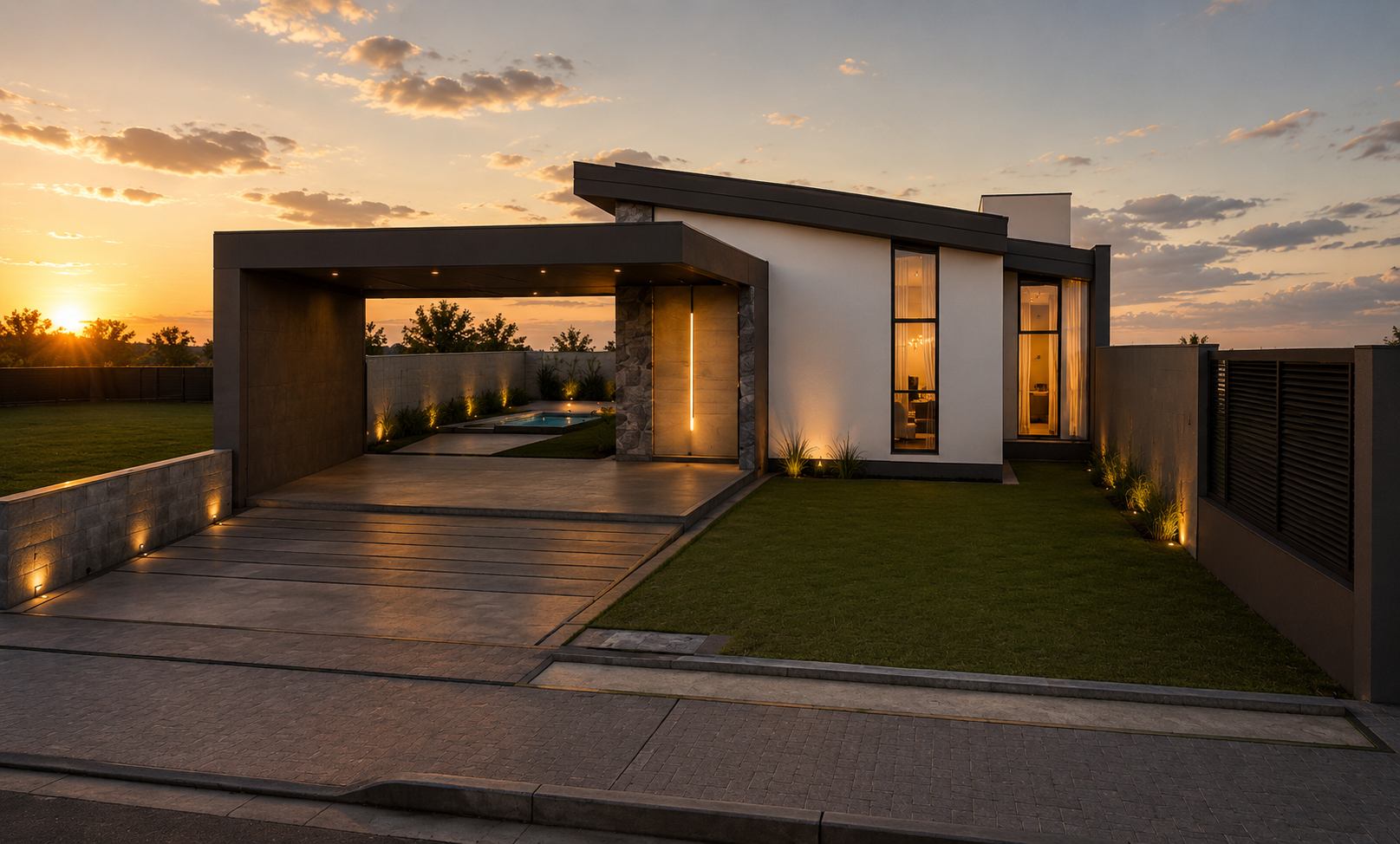 Residência contemporânea com estrutura em concreto